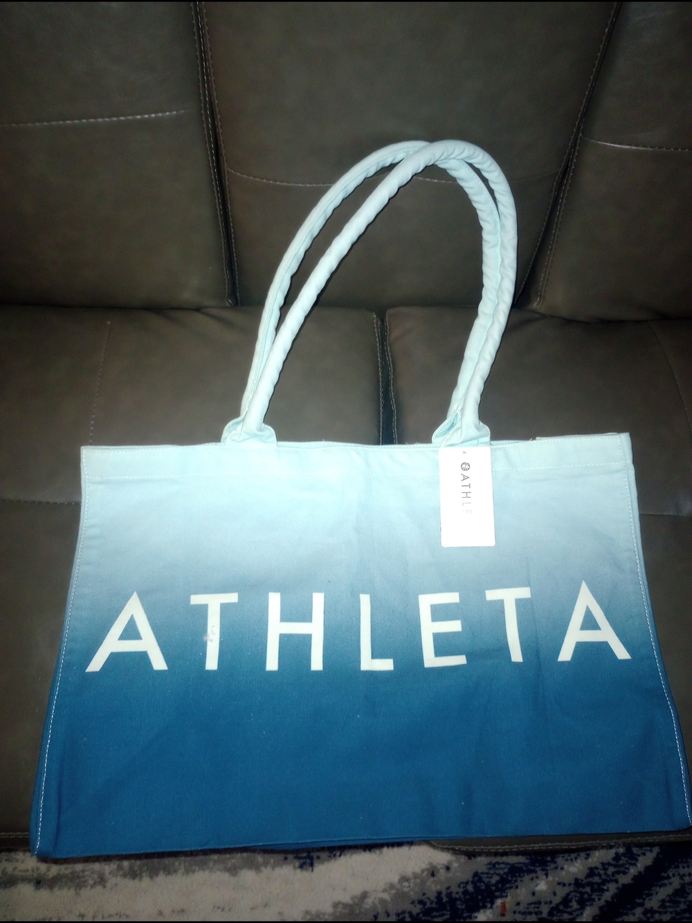 Athleta Blue Ombre Canvas Tote